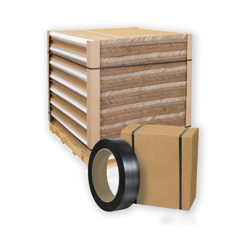 Strapping & edge protector packaging available from Rhino Container.