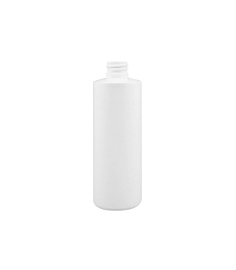 A HDPE cylinder bottle used in packaging for a wide range of liquid products.