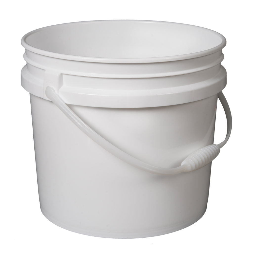 FDA approved plastic resin pail for food-grade packaging.