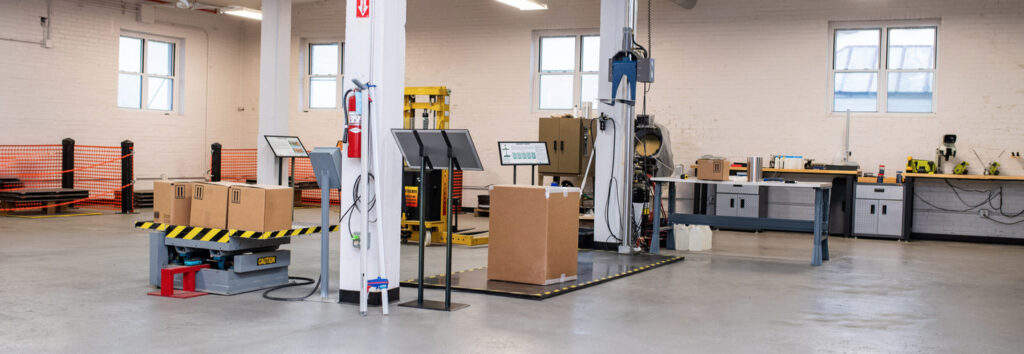 A station in the Rhino Container hazardous material testing lab.