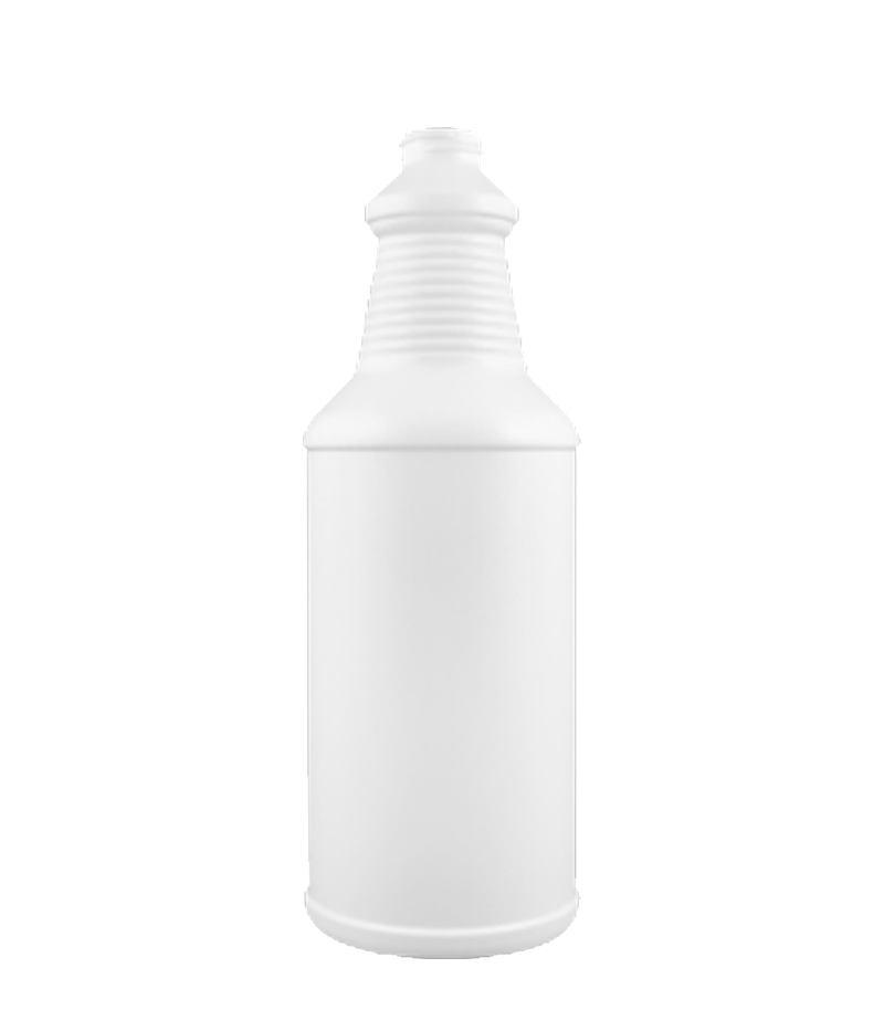A white Carafe bottle, ideal for packaging a variety of liquids including oils, dressings, and cleaning solutions.
